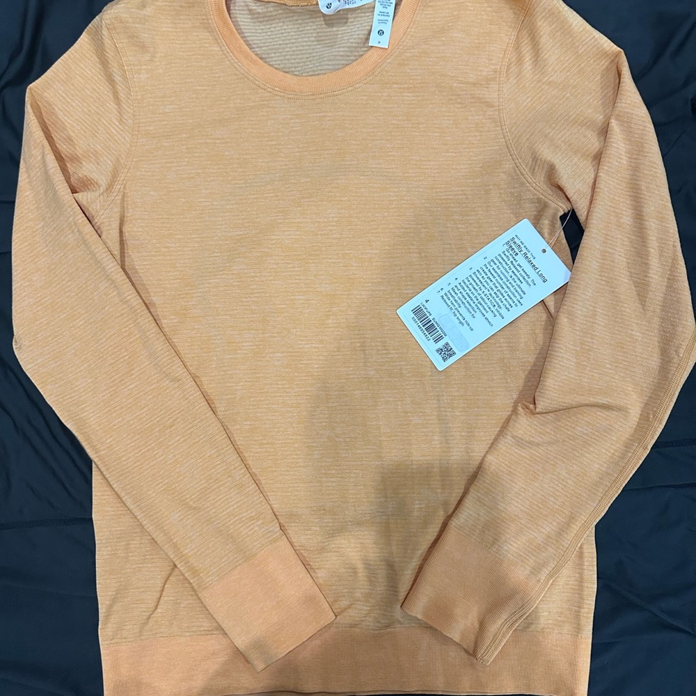 LuluLemon swiftly relaxed Orange Long Sleeve Shirt size 4